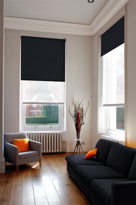 Double Roller Blinds Black Over Sheer In 2024 Roller Blinds Bedroom Blinds For Windows