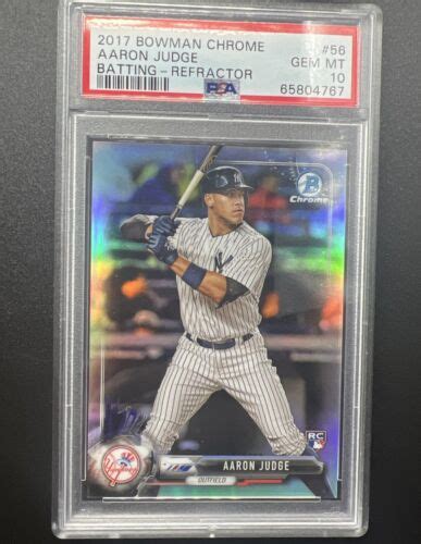 Psa Aaron Judge Bowman Chrome Rc Rookie Batting Refractor