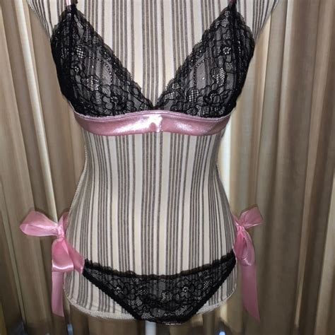 Rene Rofe Intimates Sleepwear Bikini Satin And Lace Lingerie Set