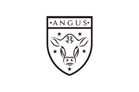 Angus Cow And Shield Logo Design Graphic By Artpray Creative Fabrica