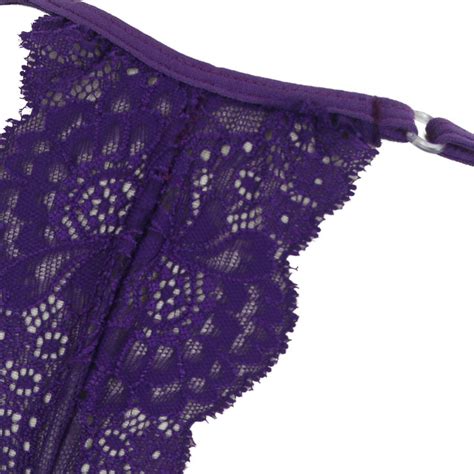 Sexy Purple See Through Floral Lace High Waist Bodysuit Teddy Lingerie N16506