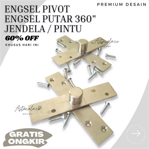 Engsel Pivot Jendela Engsel Putar Derajat Anti Karat Satu Set Buat