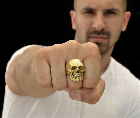 Gold Skull Ringlarge Size14k Solid Gold Skull Ring Skull Etsy