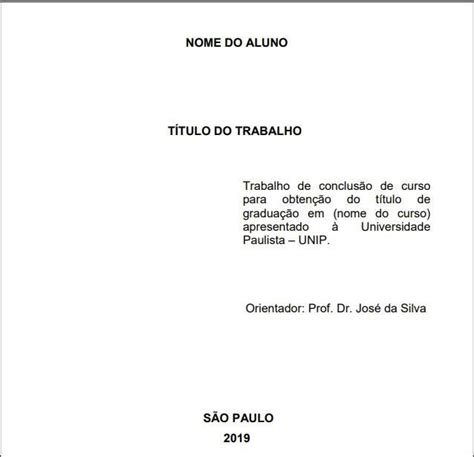 Modelo De Capa De Trabalho Abnt Word Trabalhador Esforçado