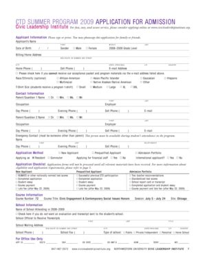 Fillable Online Ctd Northwestern Ctd Cli Application Center For