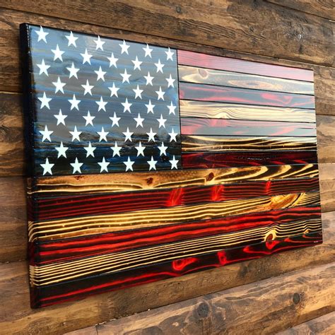 Texas State Flag Wall Decor, Charred Texas Flag, Rustic Wooden Texas ...