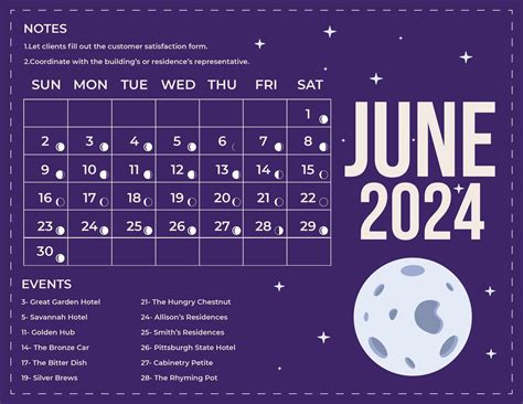 June Full Moon Calendar Printable Calendar