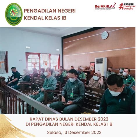 Rapat Dinas Bulan Desember Pengadilan Negeri Kendal Kelas I B