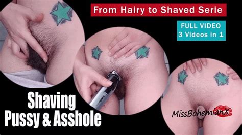 Shaving My Bush Worship My Pussy And My Ass From Hairy To Shaved Serie FULL VIDEO 3 In 1