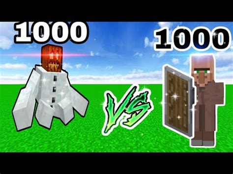 1000 Villagers Vs 1000 Mutant Snow Man Minecraft 1 19 YouTube