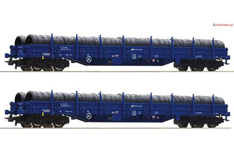 ROCO 6600099 Zestaw Dwa Wagony Niskoburtowe Res PKP Cargo Ep VI