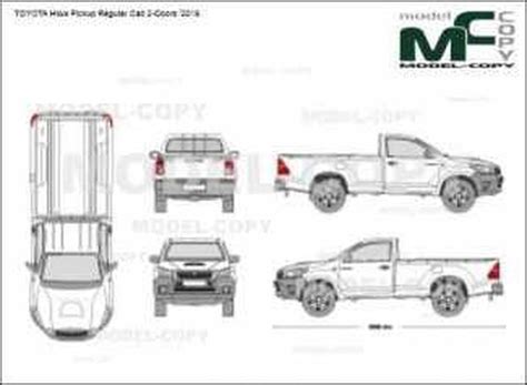 Toyota Hilux Pickup Regular Cab Doors D Drawing Blueprints