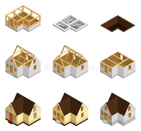 House Construction Stages Stock Illustrations – 304 House Construction ...