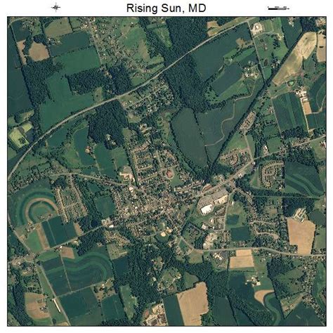 Aerial Photography Map of Rising Sun, MD Maryland