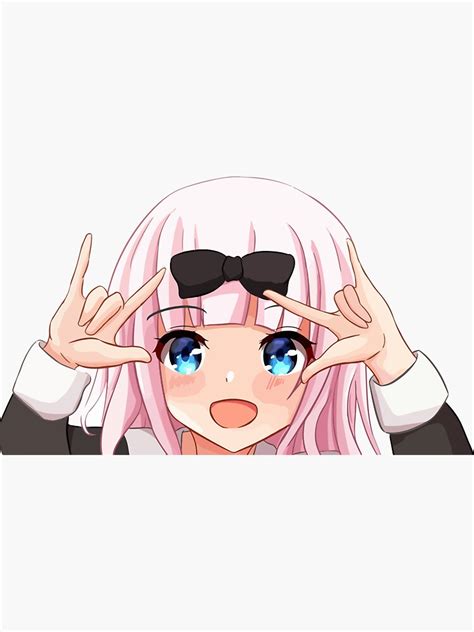 Chika Fujiwara Peeker Cute Anime Waifu Sticker For Sale By Hazemham