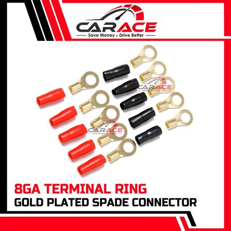 Ga Car Amplifier Gold Plated Ring Terminal Black Red Power Ring