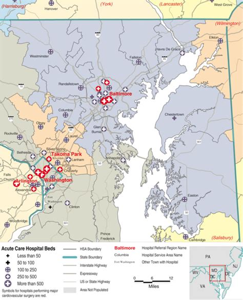 Map 1.9. Hospital Service Areas Assigned to the Baltimore, MD Hospital ...