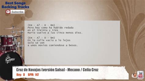 Cruz De Navajas Version Salsa Mecano Celia Cruz Drums Backing