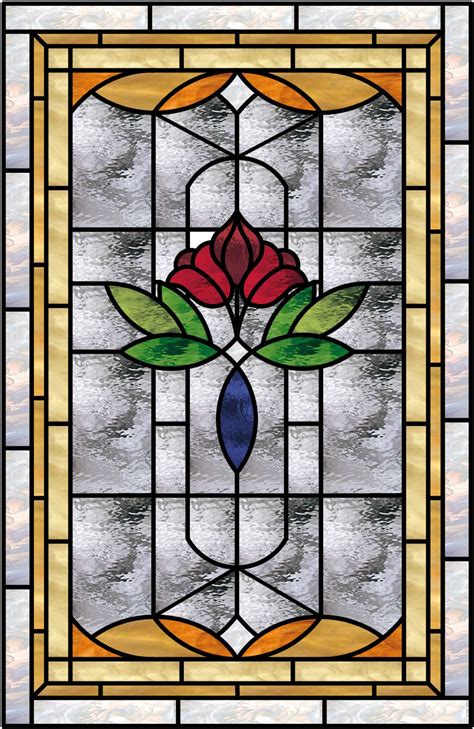 Victorian Rose #2 Style Stained Glass Window Panel (Also available ...