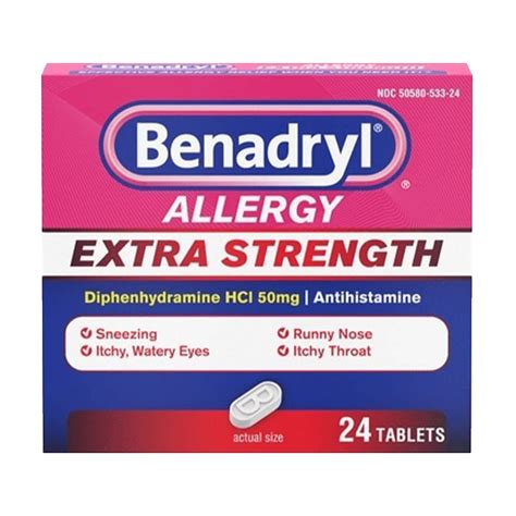 BENADRYL Extra Strength Allergy Relief Antihistamine Tablets BENADRYL