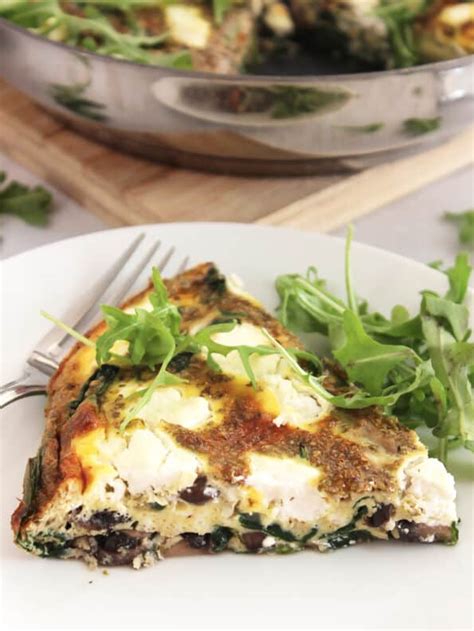 Spinach Mushroom Goats Cheese Frittata Slow The Cook Down