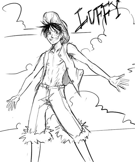 Op Luffy Sketch By Feriowind On Deviantart