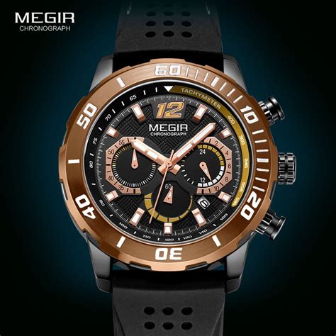 Megir Montre De Sport Pour Hommes Bracelet En Silicone Lumineux