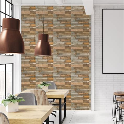 WQJNWEQ Clearance 3D Wall Paper Brick Stone Rustic Effect Self Adhesive