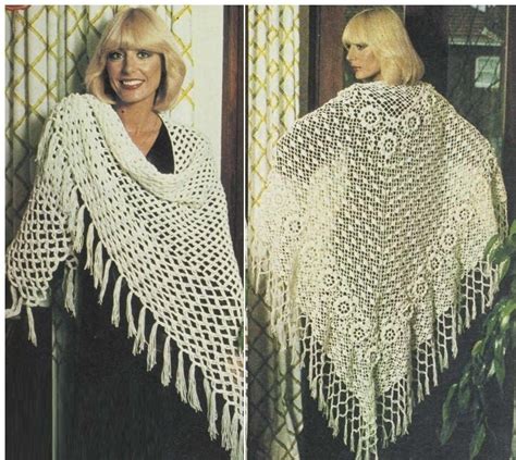 2 Crochet Patterns Vintage 70s Crochet Shawl Patterns Crochet