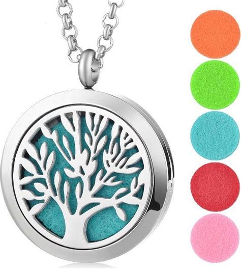 Akyol Geurketting Tree Of Life Ketting Met Aroma Therapie Medaillon