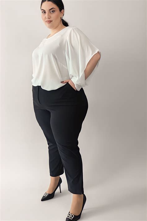 Πλεκτή ριπ ώχρα plus size μπλούζα