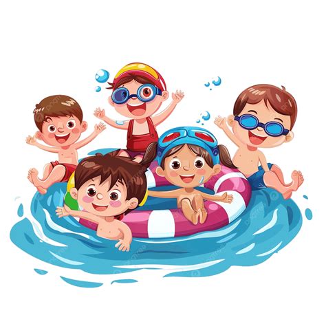 kids swimming pool class composition pool water swimwear png