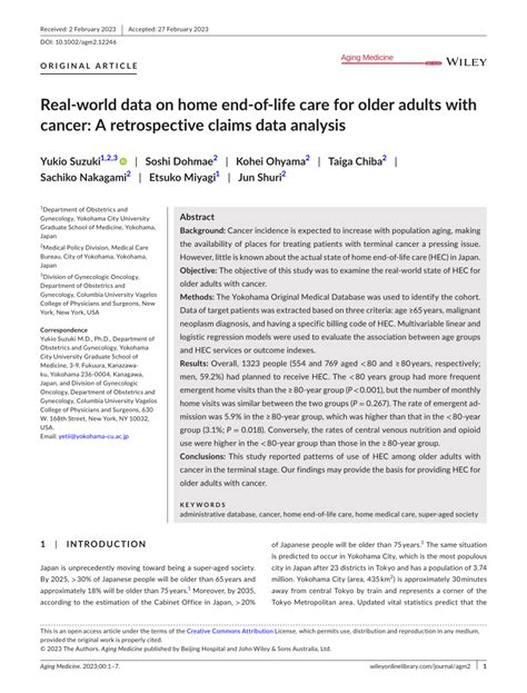 PDF Realworld Data On Home Endoflife Care For Older Adults With