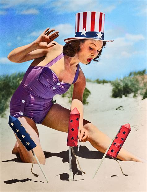 July 4th Colorized Vintage Photos Of Pin Up Models Time