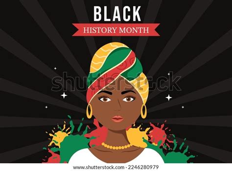 Black History Month Cartoon Flat Background Stock Vector (Royalty Free ...