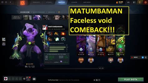 Matumbaman Faceless Void Carry Comeback Dota Ti Practice Secret