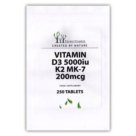 Forest Vitamin Vitamin D3 5000iu K2 Mk 7 200mcg Suplement Diety 250tabs Sklep Empik