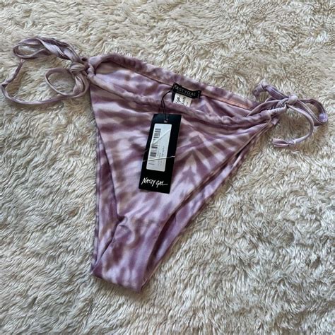 New Sz 4 Nastygal Bikini Bottom Purple Tie Dye High Depop