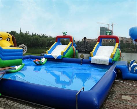 inflatable water slide playground Giant inflatable swimming pool amusement park-in Pool ...