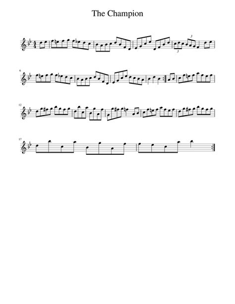 The Champion Sheet Music For Piano Solo