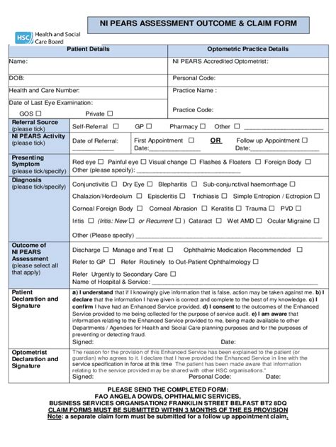 Fillable Online SPEARS PILOT ASSESSMENT OUTCOME CLAIM FORM Fax