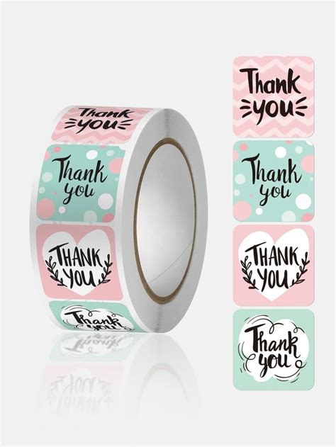 A Roll Of Stickers With Thank You Written On Them