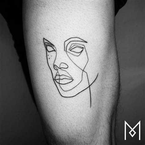 One Line Tattoo Mo Ganji Incredible Tattoos One Line Tattoo