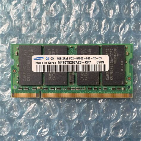 Yahooオークション Samsung 4gb×1枚 Ddr2 Pc2 6400s 666 12 D3 中古