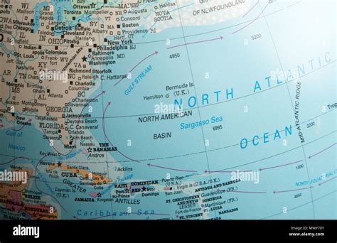 Oc Ano Atl Ntico Norte Mapa De Un Mundo Centrado En La Corriente Del