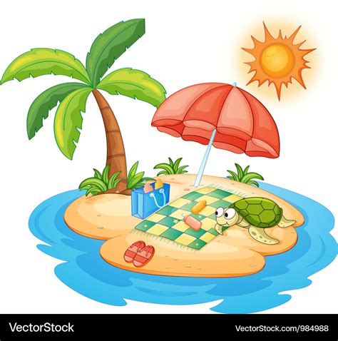 Tropical island beach Royalty Free Vector Image