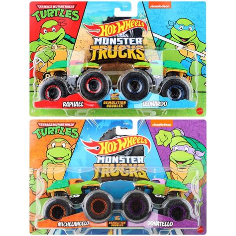 Машинка Mattel Hot Wheels Monster Trucks Монстр трак FYJ64 Teenage Mutant Ninja Turtles 4 шт в