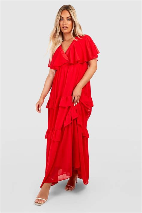 Plus Angel Sleeve Maxi Dress Boohoo