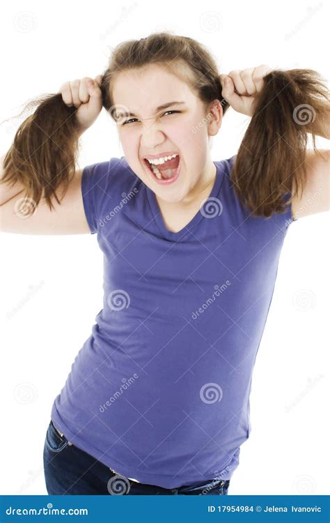 A Frustrated And Angry Girl Is Screaming Stock Photo Image Of