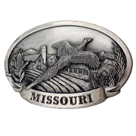 Vintage Missouri Belt Buckle Vintage Pheasant Corn Farm Rows 1984 | Grailed